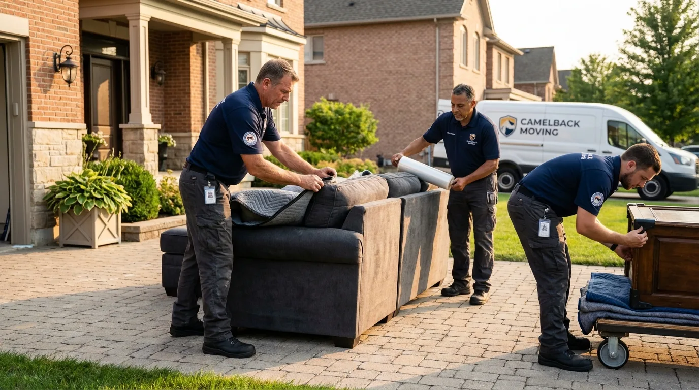 Large estate moving crew wrapping furniture in Salem, MO