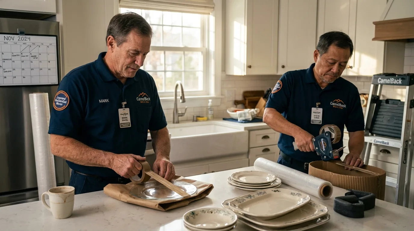 Professional crew packing kitchen dishware in Salem, MO